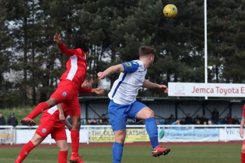 Billericays Ricky Modeste (L) and Enfields Dan Rumens