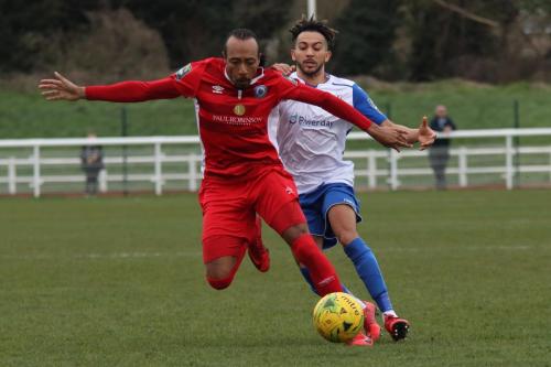 Billericays Ricky Modeste (L) and Enfields Tyler Campbell36