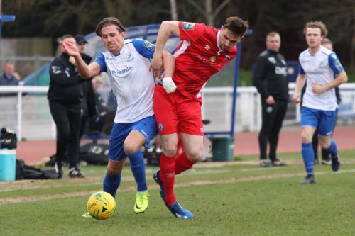 Enfields Sam Youngs (L) and Billericays Danny Waldren