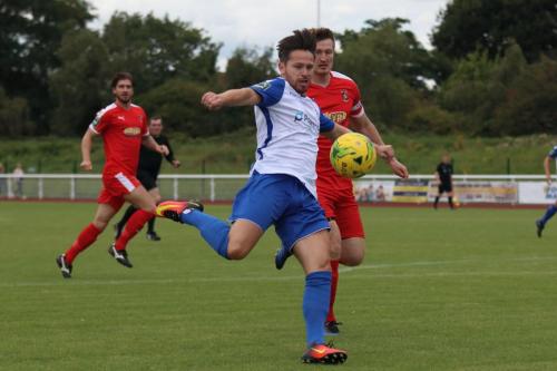 Enfields Drew Roberts lines up a shot
