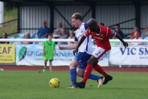 Enfields Aaron Greene (L) and Harlows Junior Dadson