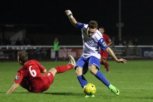 After leaving Daniel Palmer wrong-footed, Enfields Ben Ward Cochrane lines up a shot