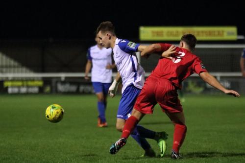 Enfields Ben Ward-Cochrane (L) and Hertfords Luke Foster