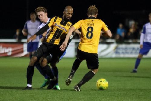 Enfields Aaron Greene and Maidstones Delano Sam-Yorke and Stuart Lewis (R)81