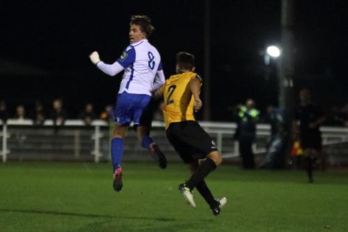 Enfields Sam Youngs (L) and Maidstones Josh Hare