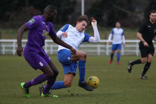 Tootings Quincy Rowe (L) and Enfields Sam Youngs