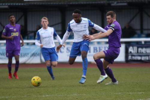 Tootings Sam Flegg (R) and Enfields Ryan Blake