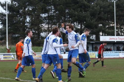 Enfield celebrate the second goal