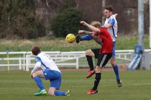 Enfields Aaron Greene (L) and Matt Johnson and Brightlingseas Terry Amass