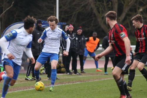Enfields Mickey Parcell (white, R) and Tyler Campbell and Brightlingseas Jake Gould and Jake Turner (R)