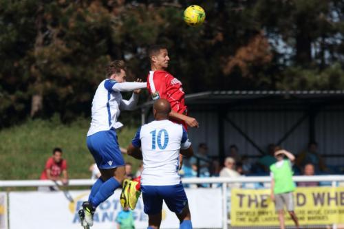 Enfields Mickey Parcell (L) challenges Ant OConnor