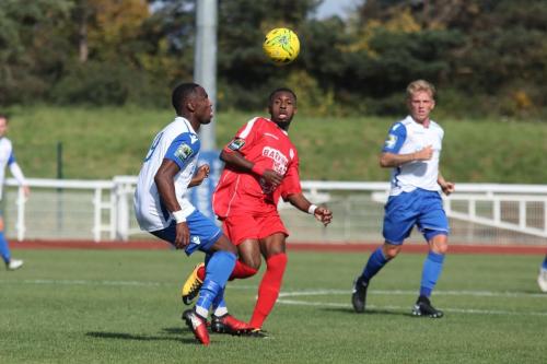 Enfields Ryan Blake (L) and Harrows Kurtis Cumberbatch