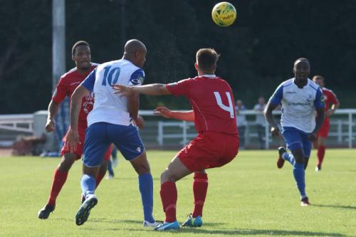 Enfields Simon Thomas (10) and Ryan Blake and Harrows Shaun Preddie and Adam Richards (4)