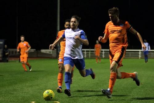 Enfields Drew Roberts and Leistons Seb Dunbar and Tom Bullard (R)