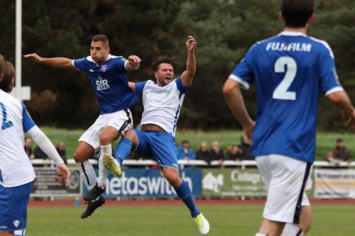 Margates Lee Prescott (L) and Enfields Adam Martin