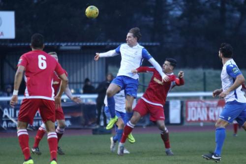 Merstham keeper Ashlee Jones has just been beaten from the penalty spot but doesnt seem too bothered50