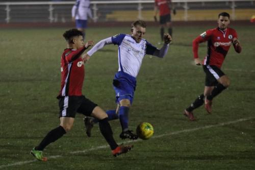 Burgess Hills Joey Taylor (L) and Jack Brivio and Enfields Ryan Blackman