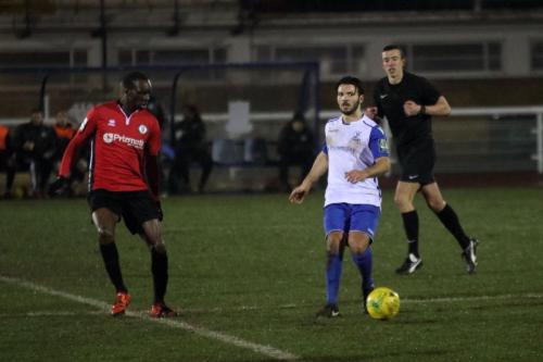 Burgess Hills Stephane Ngamvoulou (L) and Enfields Mario Noto52