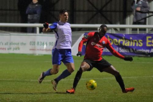 Burgess Hills Stephane Ngamvoulou (R) and Enfields Samir Bihmoutine