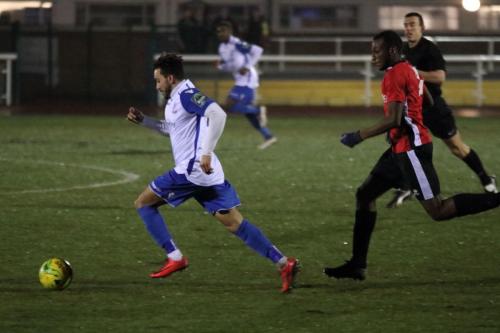 Enfields Tyler Campbell (L) and Burgess Hills Ibrahim Diallo