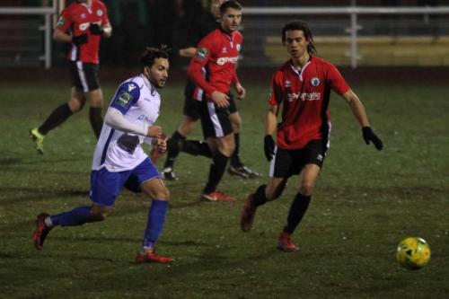 Enfields Tyler Campbell (L) and Burgess hills Che Krabbendam