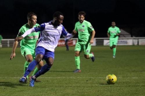 Dorkings David Ray (L) and Dean Hamlin and Enfields Ryan Blake