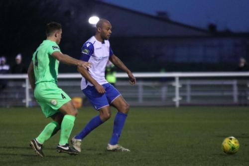Dorkings David Ray (L) and Enfields Simon Thomas