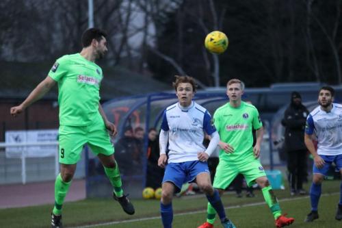 Dorkings Giuseppe Sole (L) heads clear