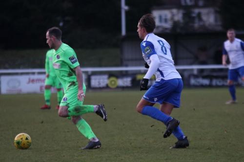Dorkings Luke Moore (L) and Enfields Sam Youngs