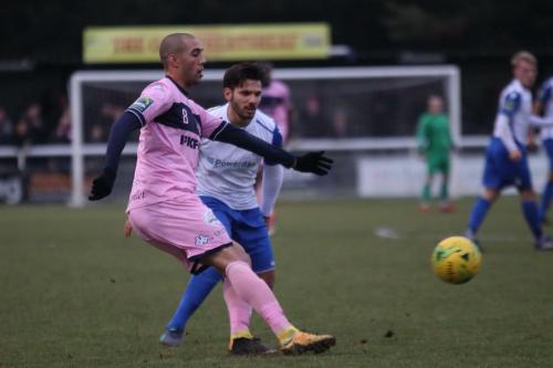 Dulwichs Ashley Carew (L) and Enfields Mario Noto