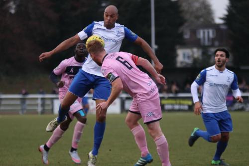 Enfields Simon Thomas and Dulwichs Marc Weatherstone