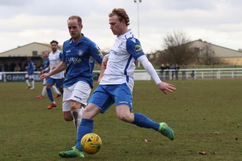 Enfields Aaron Greene (R) and Lowestofts Andrew Fisk58