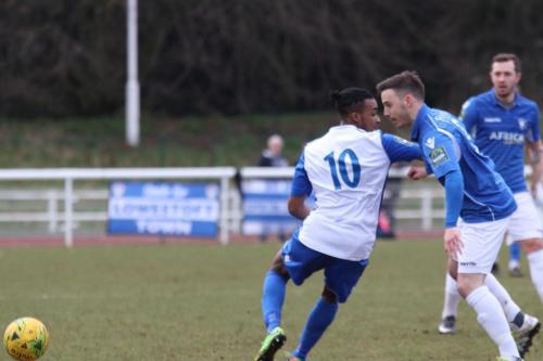 Enfields Dernell Wynter (L) and Lowestofts Adam Smith