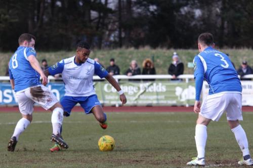 Enfields Dernell Wynter and Lowestofts Jacek Zielonka (L) and Adam Smith57