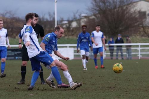 Enfields Jack Hockney (L) and Lowestofts Andrew Fisk