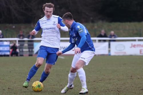 Enfields Mickey Parcell (L) and Lowestofts Adam Smith