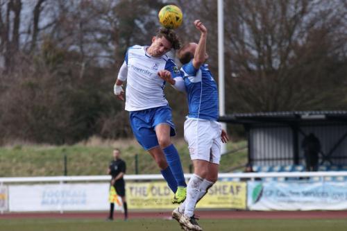 Enfields Sam Youngs (L) and Lowestofts Andrew Fisk