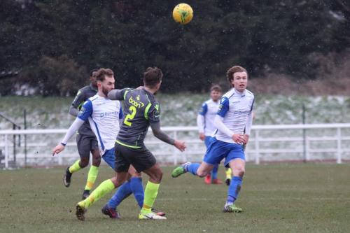 Enfields Jack Hockney and Mickey Parcell (R) and Staines Josh Webb