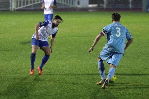 Enfields Drew Roberts (L) and Thurrocks Remi Sutton