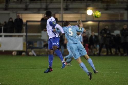 Enfields Ryan Blake (L) and Thurrocks George Winn