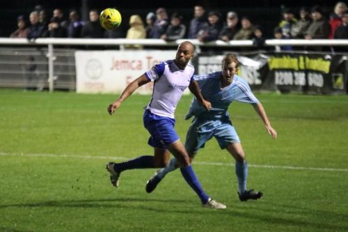 Enfields Simon Thomas (L) and Thurrocks George Winn