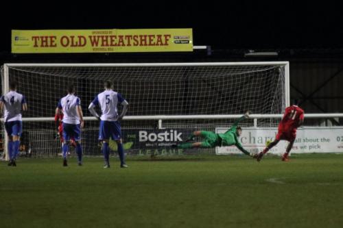 Chipsteads Leon Lalor-Dell makes it 2-2 from the penalty spot