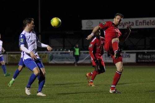 Enfields Liam Hope (L) and Chipsteads Matthew Males