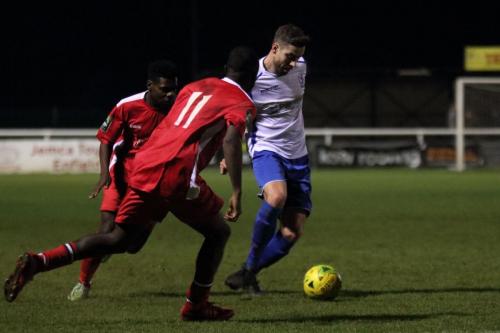 Enfields Steve Wales and Chipsteads Leon Lalor-Dell (11) and Felix Erivaldo