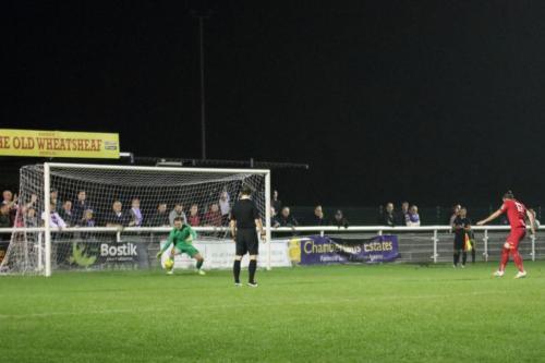 Hertfords Ben Andreos converts to take the game into sudden-death at 5-5