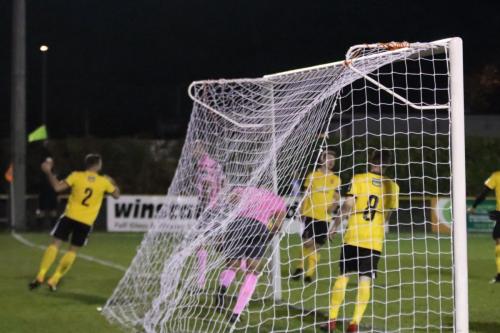 Enfield goal celebrations are cut short by an offside decision