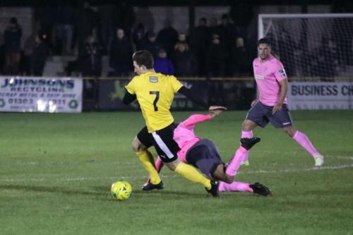 Invictas Sam Hasler (7) leaves Sam Youngs floundering