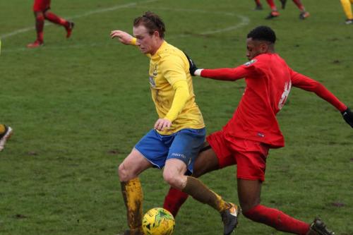 Enfields Aaron Greene (L) and Harrows Kurtis Cumberbatch