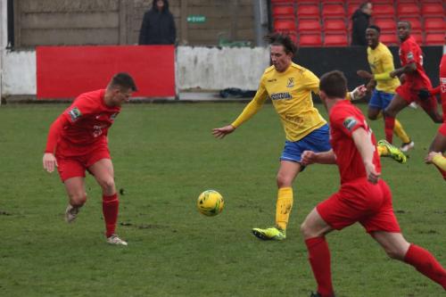 Harrows Adam Richards (L) and George Moore and Enfields Sam Youngs