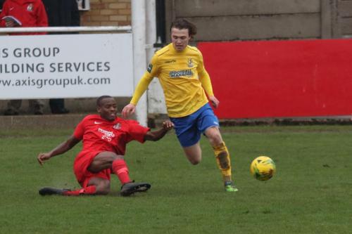 Harrows Chinua Cole (L) and Enfields Mickey Parcell